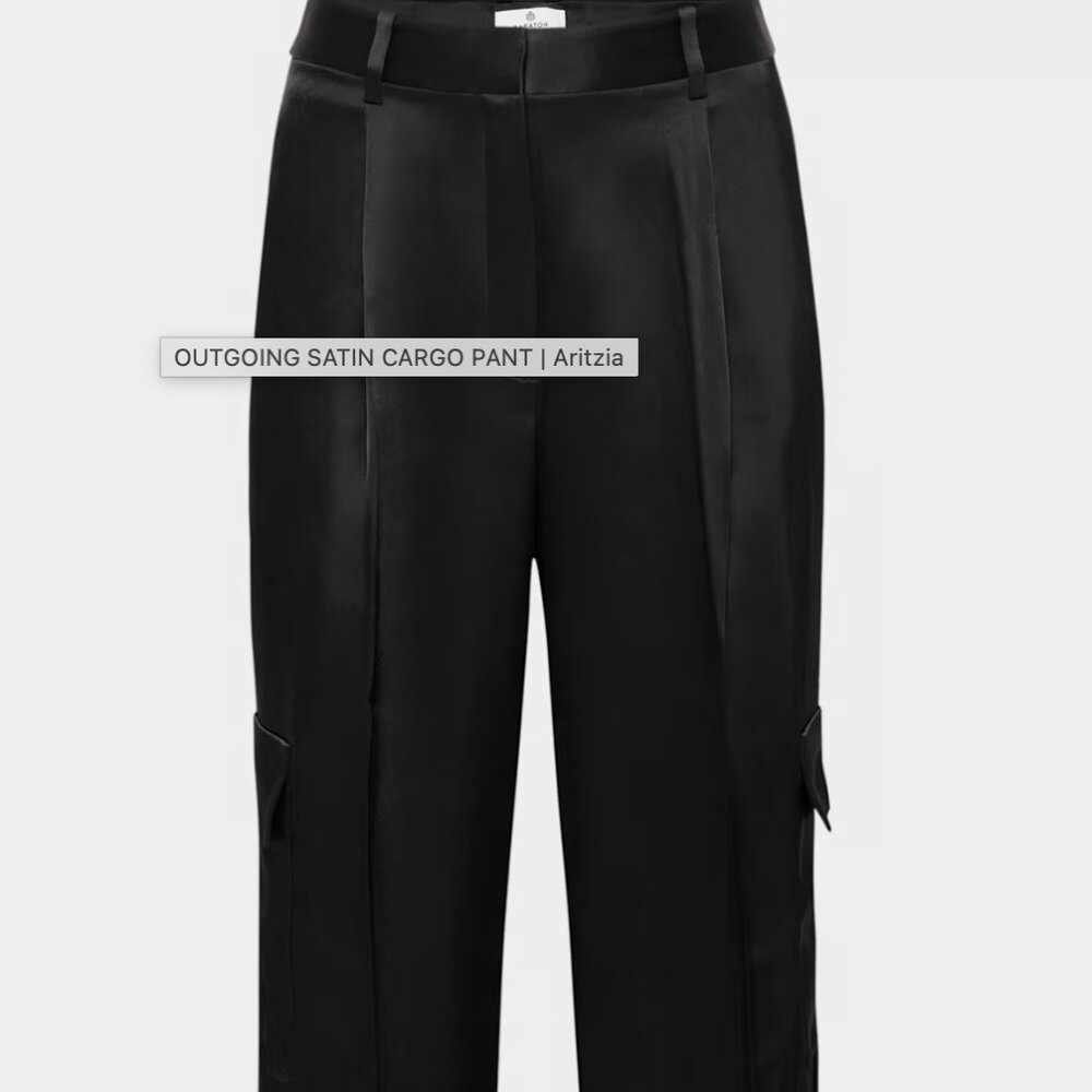 Aritzia / Babaton satin cargo pant, black